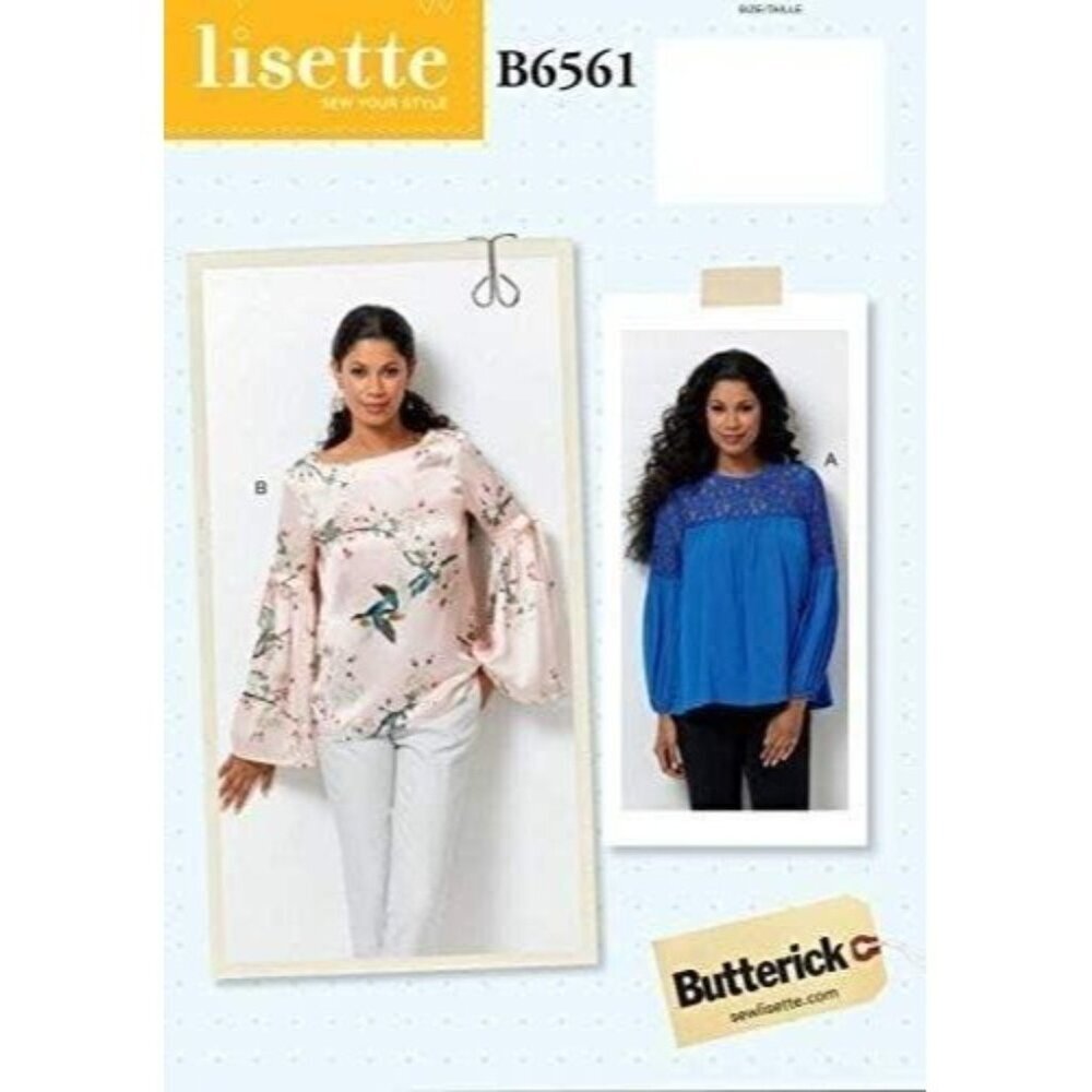 Butterick Lisette B6561 Womens Sewing Pattern Loose-Fit Tops Sizes‎ 6-14